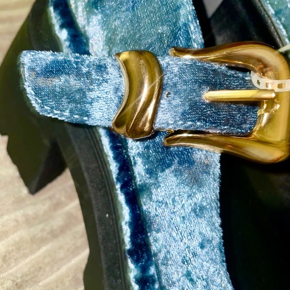 New Circus by Sam Edelman Blue Velvet Nellie Mary Jane Platform size 6.5/8 💙 - Picture 6 of 15